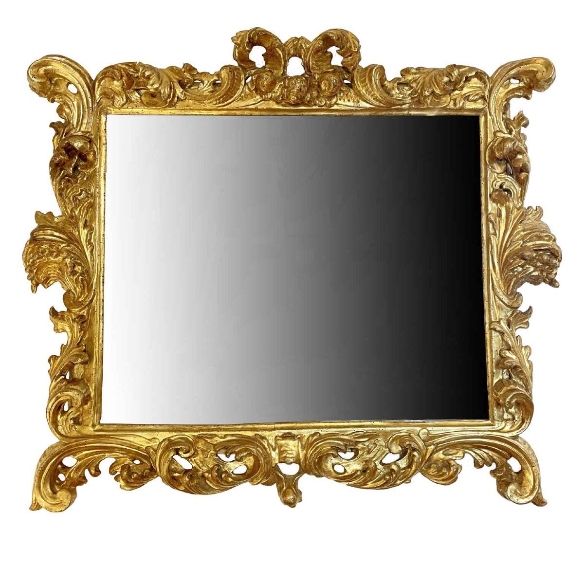 Cornice Intagliata e Dorata Del 1700 con Specchio