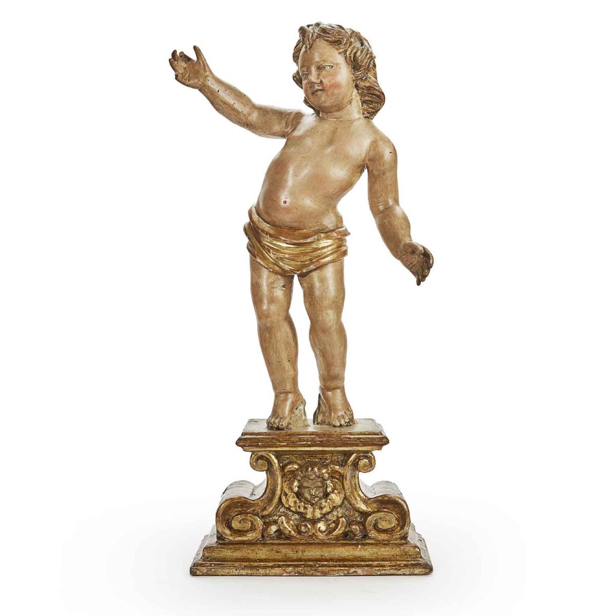 Coppia di Figure su Base Scolpita del 1700-photo-4