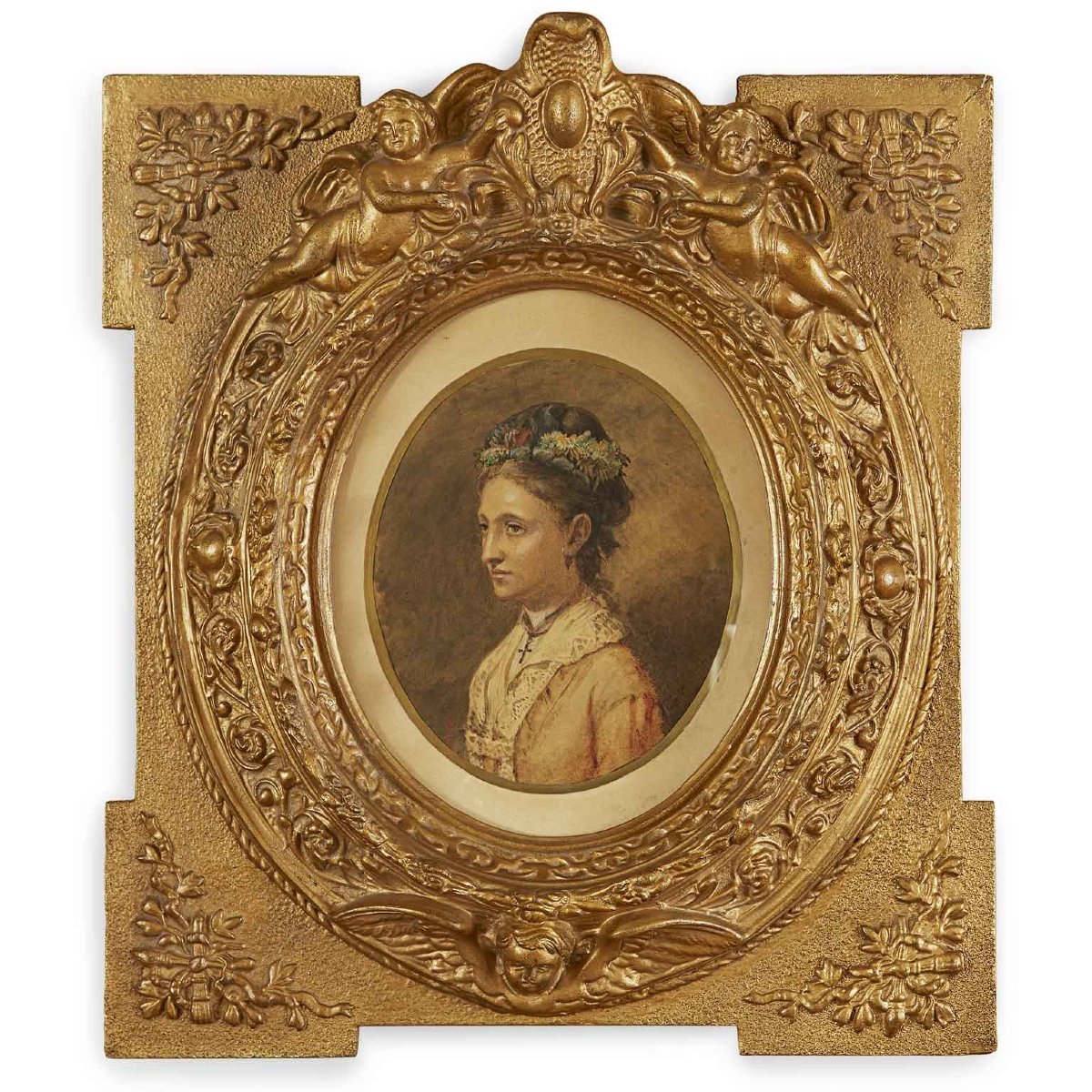 Albert Schickedanz Ritratto di Signora Fine 1800