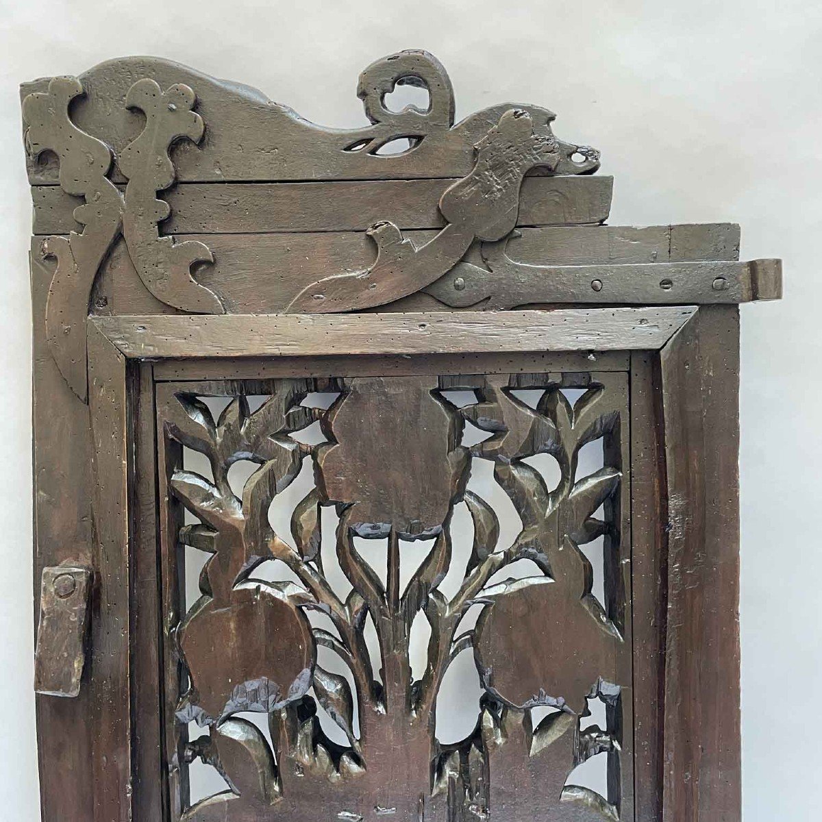 Cancello In Legno Intagliato Del 1700 Di Bottega Lombarda-photo-2