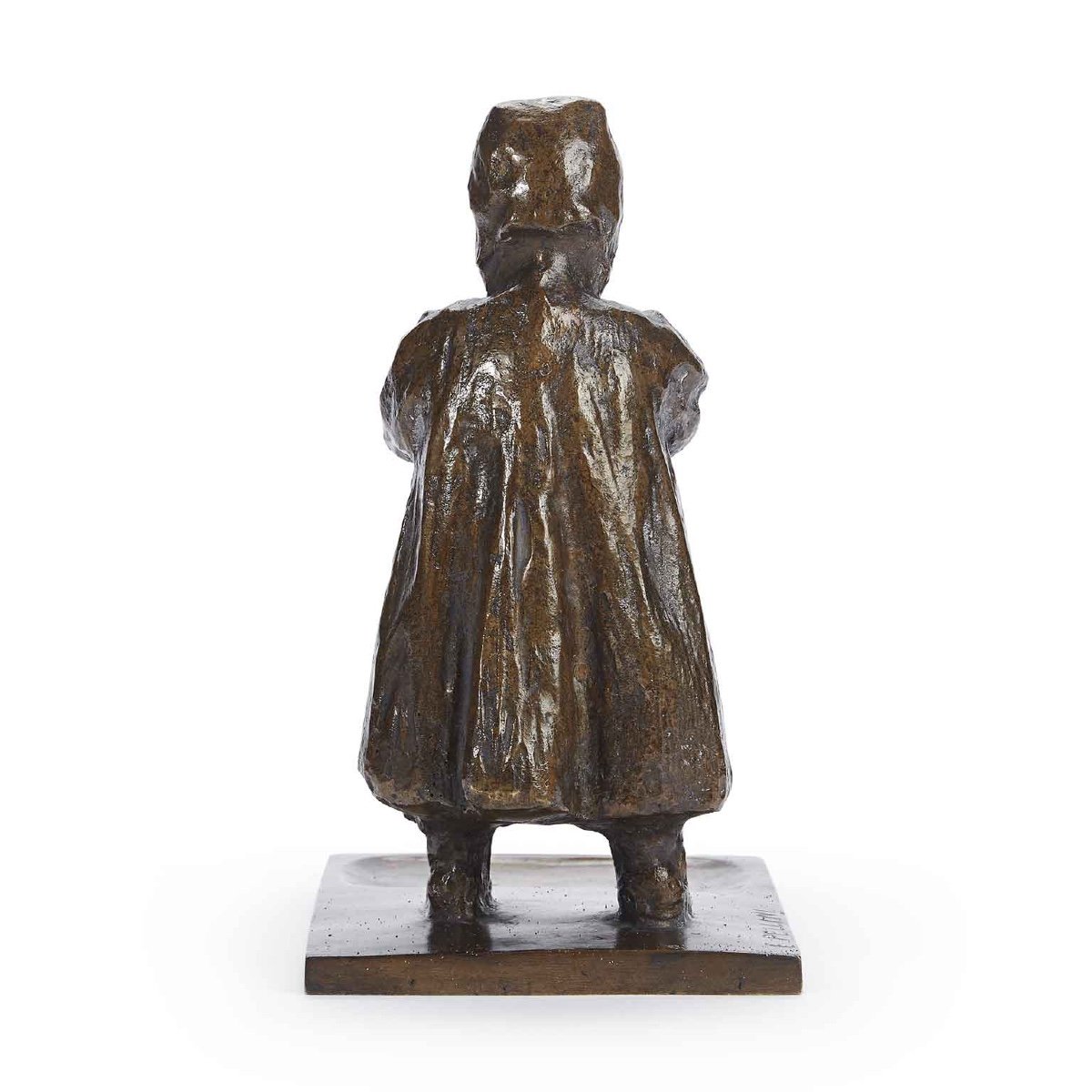 Pellini Eugenio Nives Figura di Bambina in Bronzo Inizio 1900-photo-3