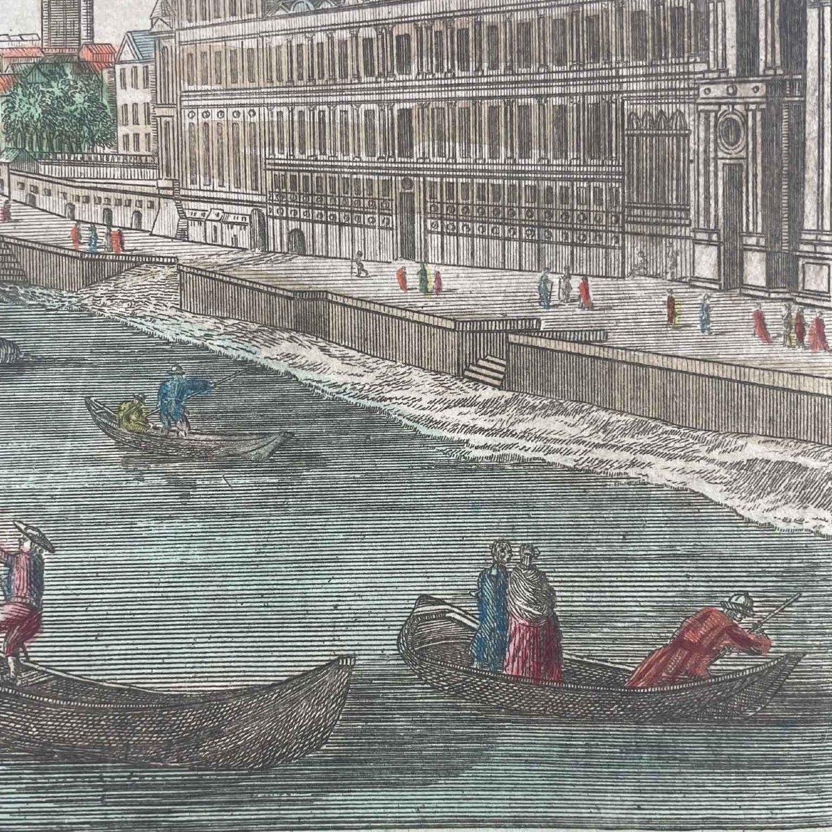 Veduta della Senna di Parigi tra Pont Neuf e Pont Royal fine 1700-photo-4