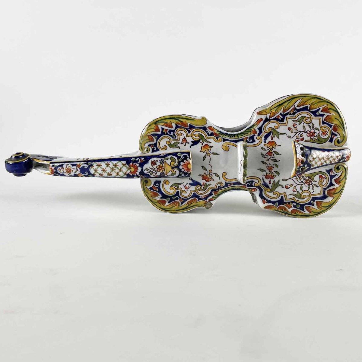 Violino In Ceramica Decoro Rouen 1800-photo-2