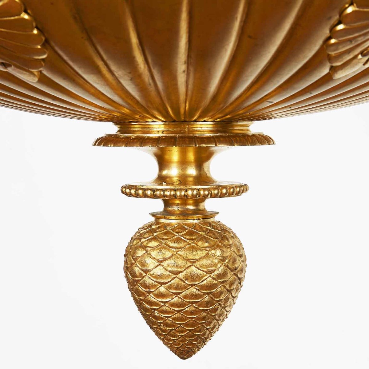 Lampadario Stile Impero in Bronzo Dorato con Putti 1950 circa-photo-2