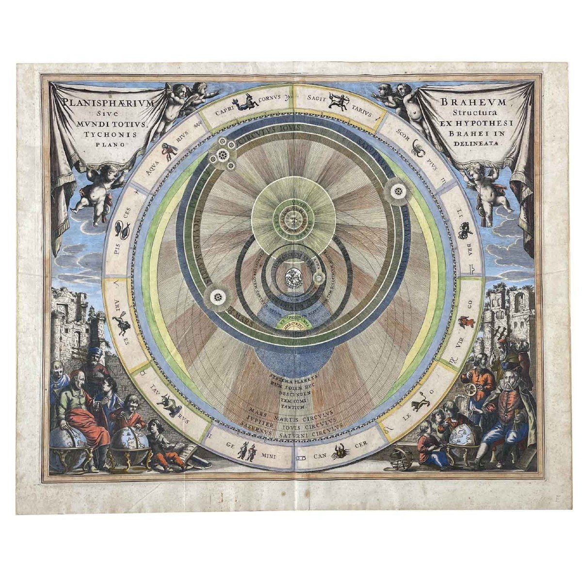 Cellarius Andreas Coppia di Mappe Celesti Acquarellate XVIII Secolo-photo-3