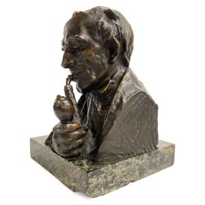 Hans Muller Busto d’Uomo con Pipa fine 1800