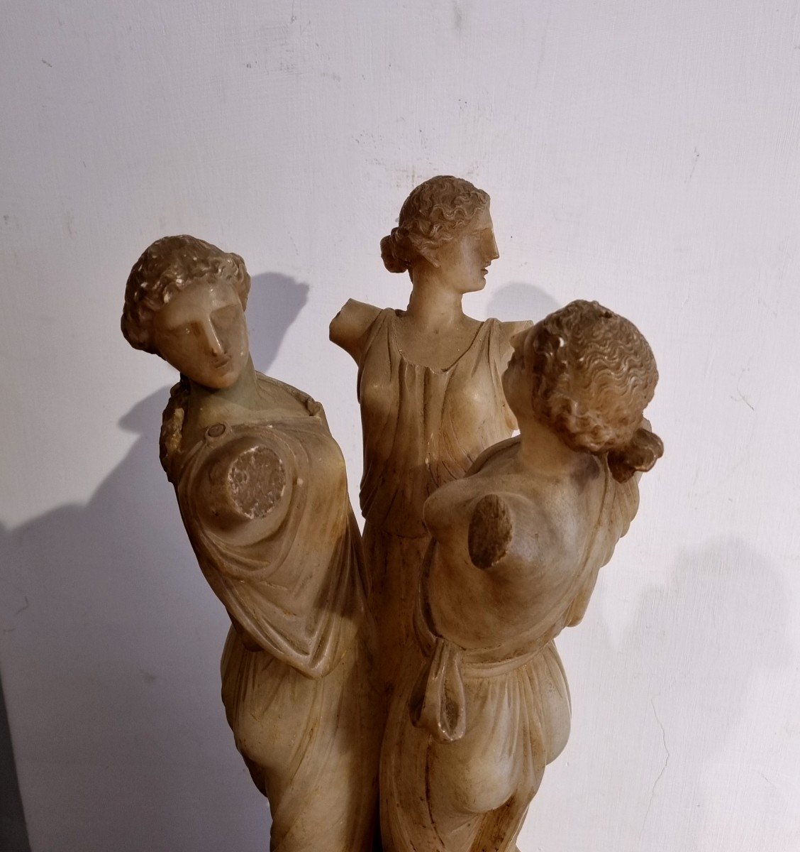 Le Tre Grazie, scultura Neoclassica in alabastro,Grand Tour-photo-3