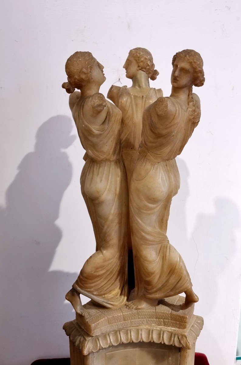 Le Tre Grazie, scultura Neoclassica in alabastro,Grand Tour-photo-4