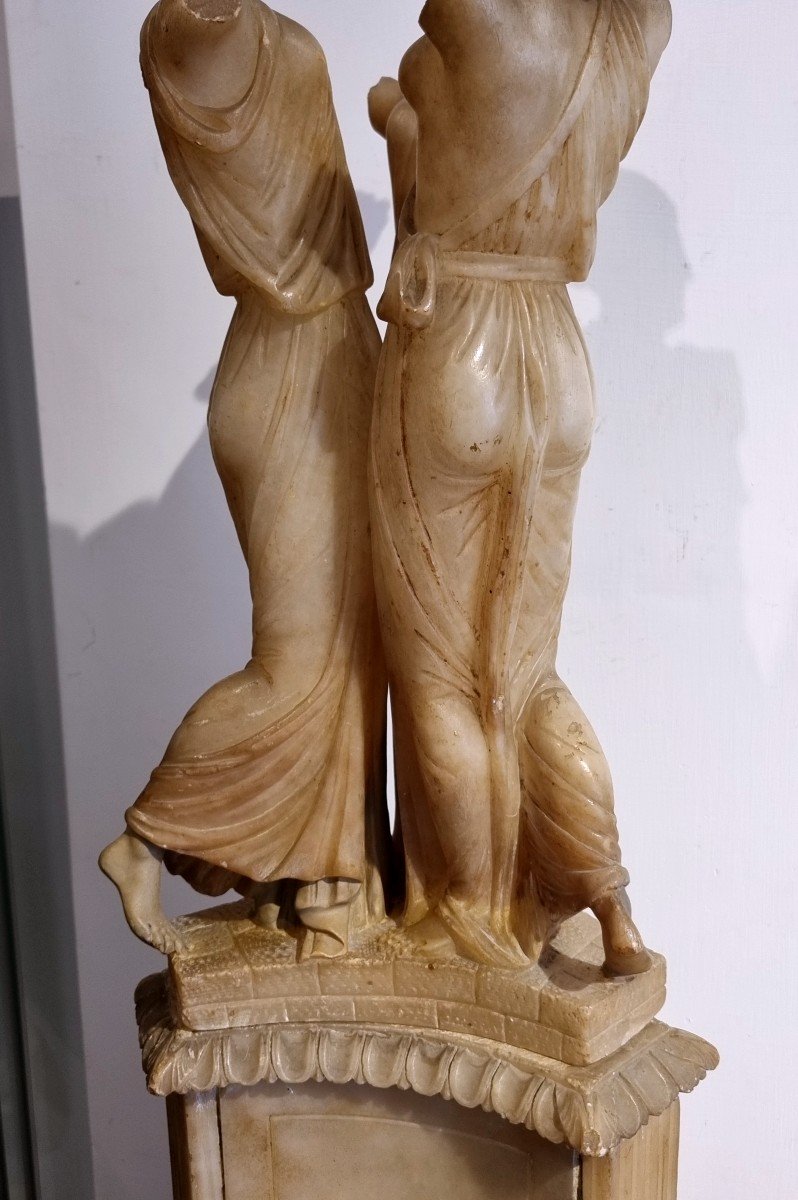 Le Tre Grazie, scultura Neoclassica in alabastro,Grand Tour-photo-2