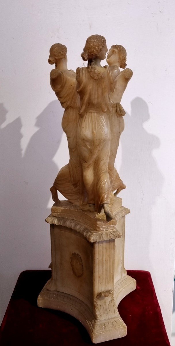 Le Tre Grazie, scultura Neoclassica in alabastro,Grand Tour-photo-6