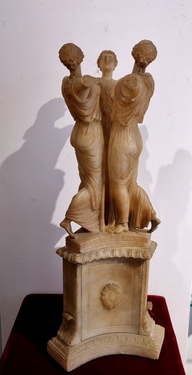 Le Tre Grazie, scultura Neoclassica in alabastro,Grand Tour-photo-7