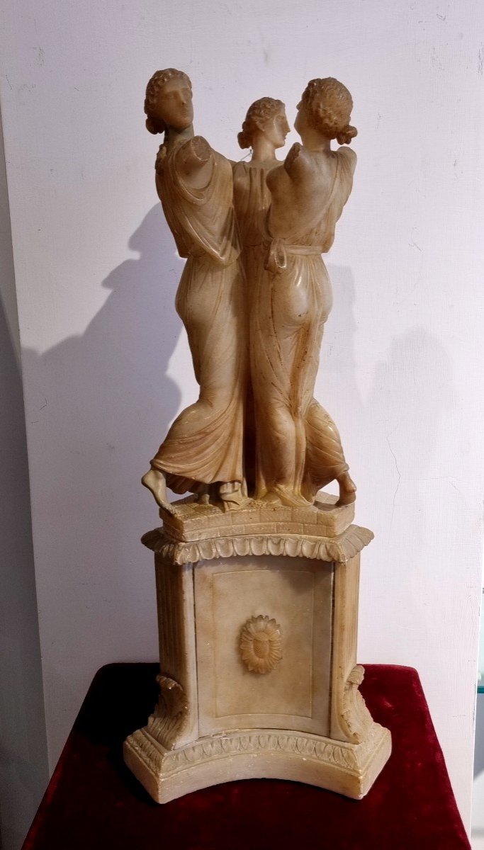 Le Tre Grazie, scultura Neoclassica in alabastro,Grand Tour