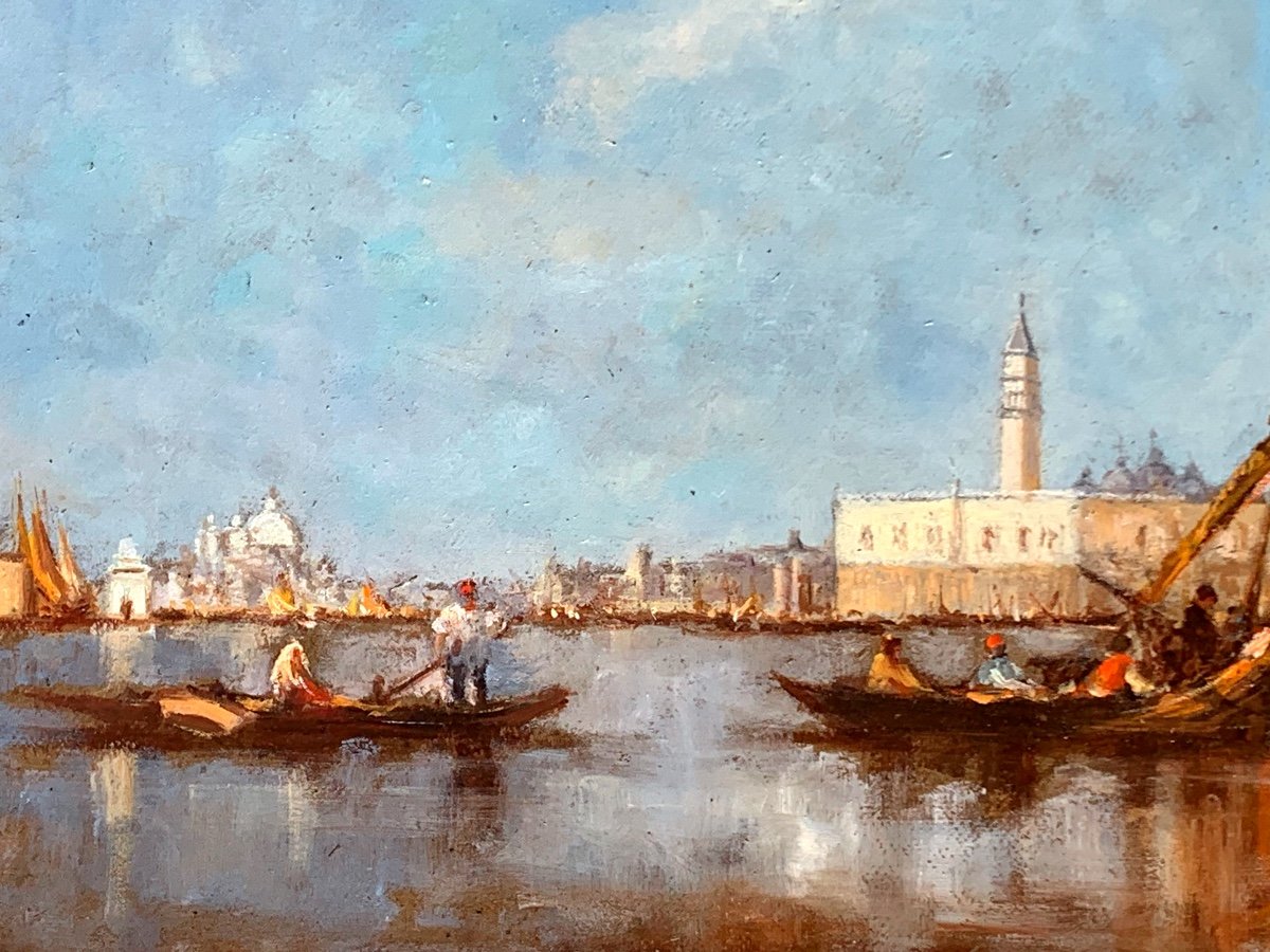 Vedute di Venezia . Olio su pannello 51,5x28,5. Primi ‘900. Firmate Maréchal -photo-1