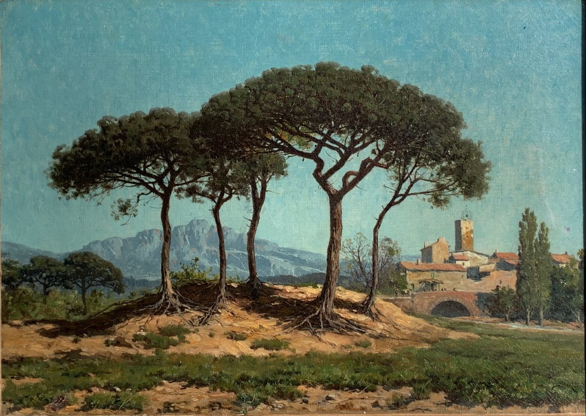 William Baptiste Baird.Vue de Saint Raphaël. Olio tela 46x33-photo-2