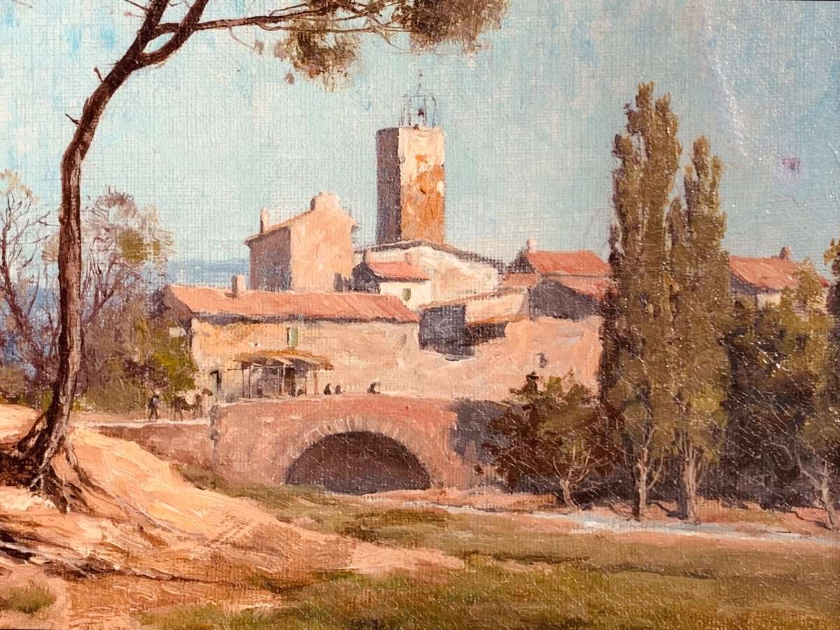 William Baptiste Baird.Vue de Saint Raphaël. Olio tela 46x33-photo-4