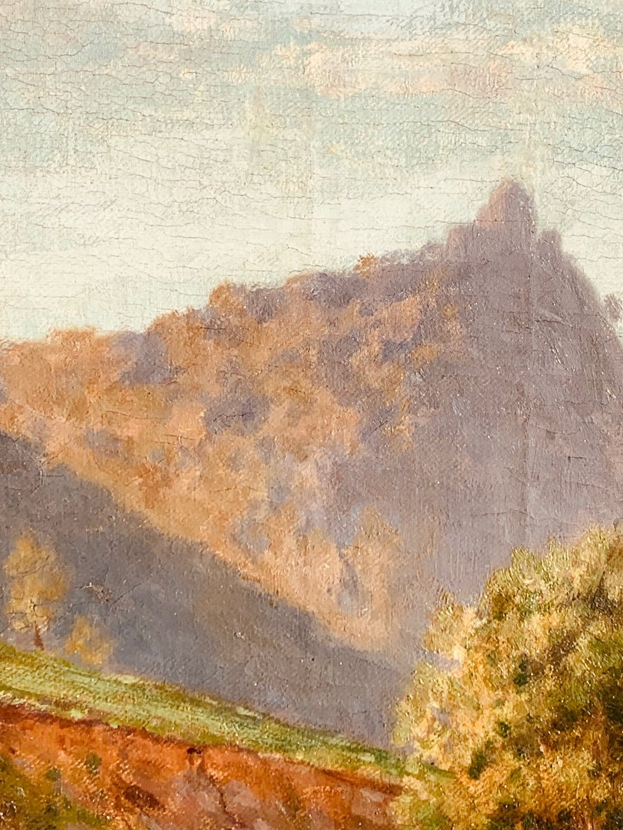 Veduta della Sacra di San Michele. Carlo Nogaro 1872. Olio tela 96x68-photo-1