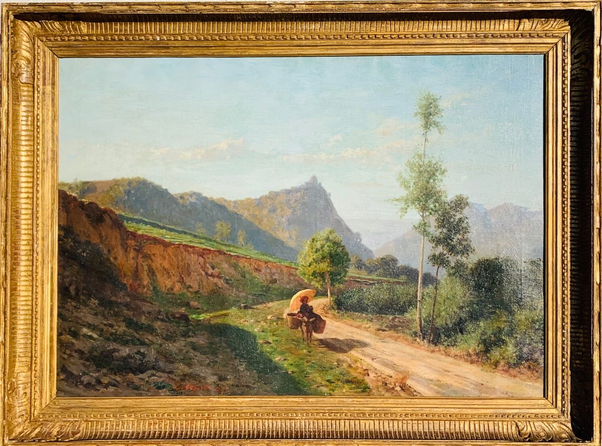 Veduta della Sacra di San Michele. Carlo Nogaro 1872. Olio tela 96x68