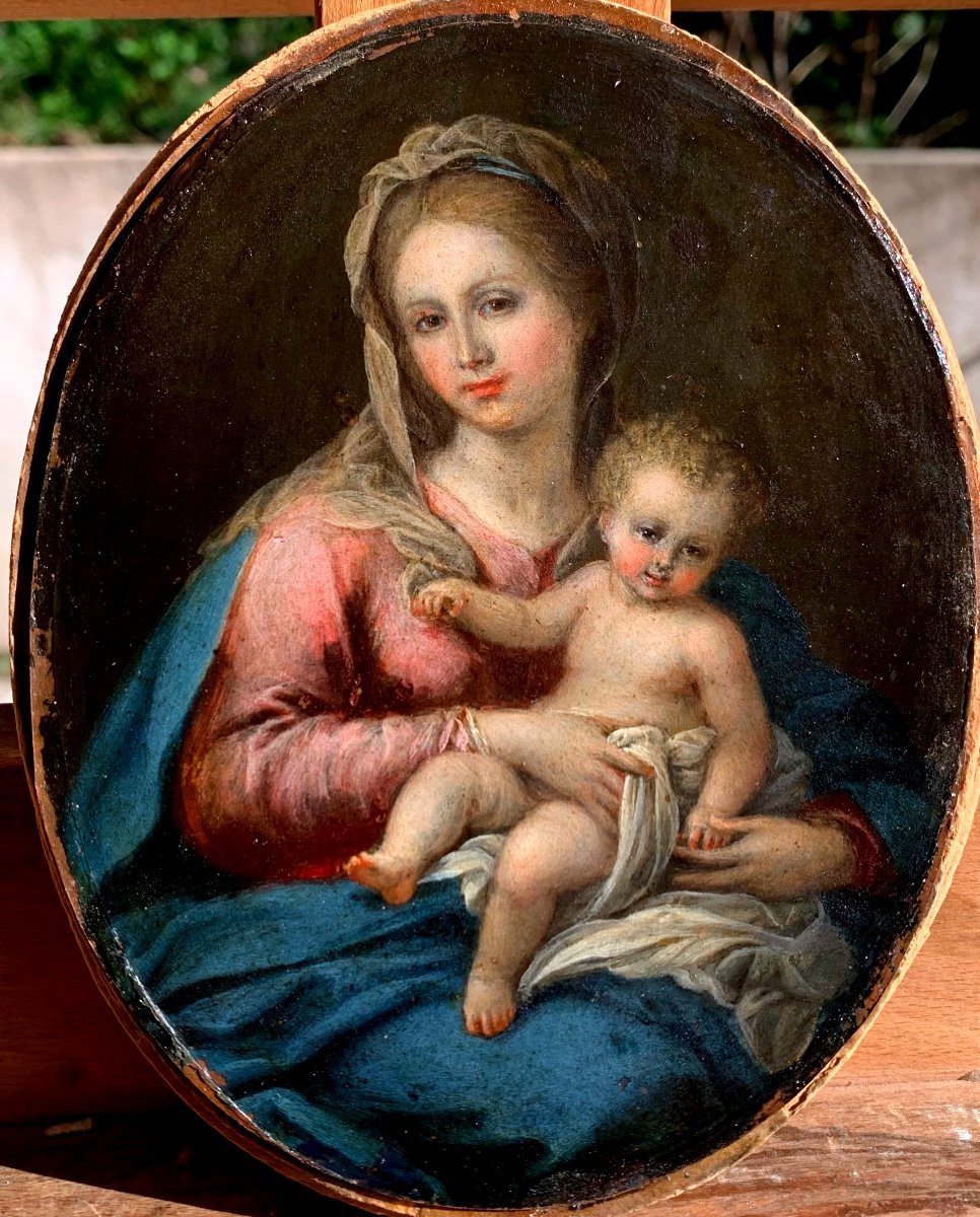 Madonna con Bambino. Olio su rame 16x12. Scuola italiana fine ‘600-photo-2