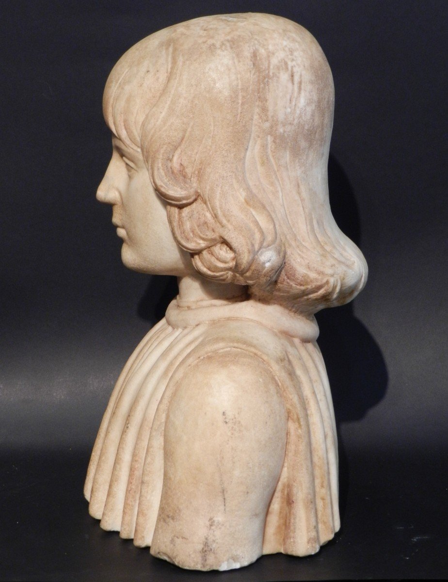 Busto In Marmo Raffigurante "Ritratto Di Giovane Aragonese"-photo-2