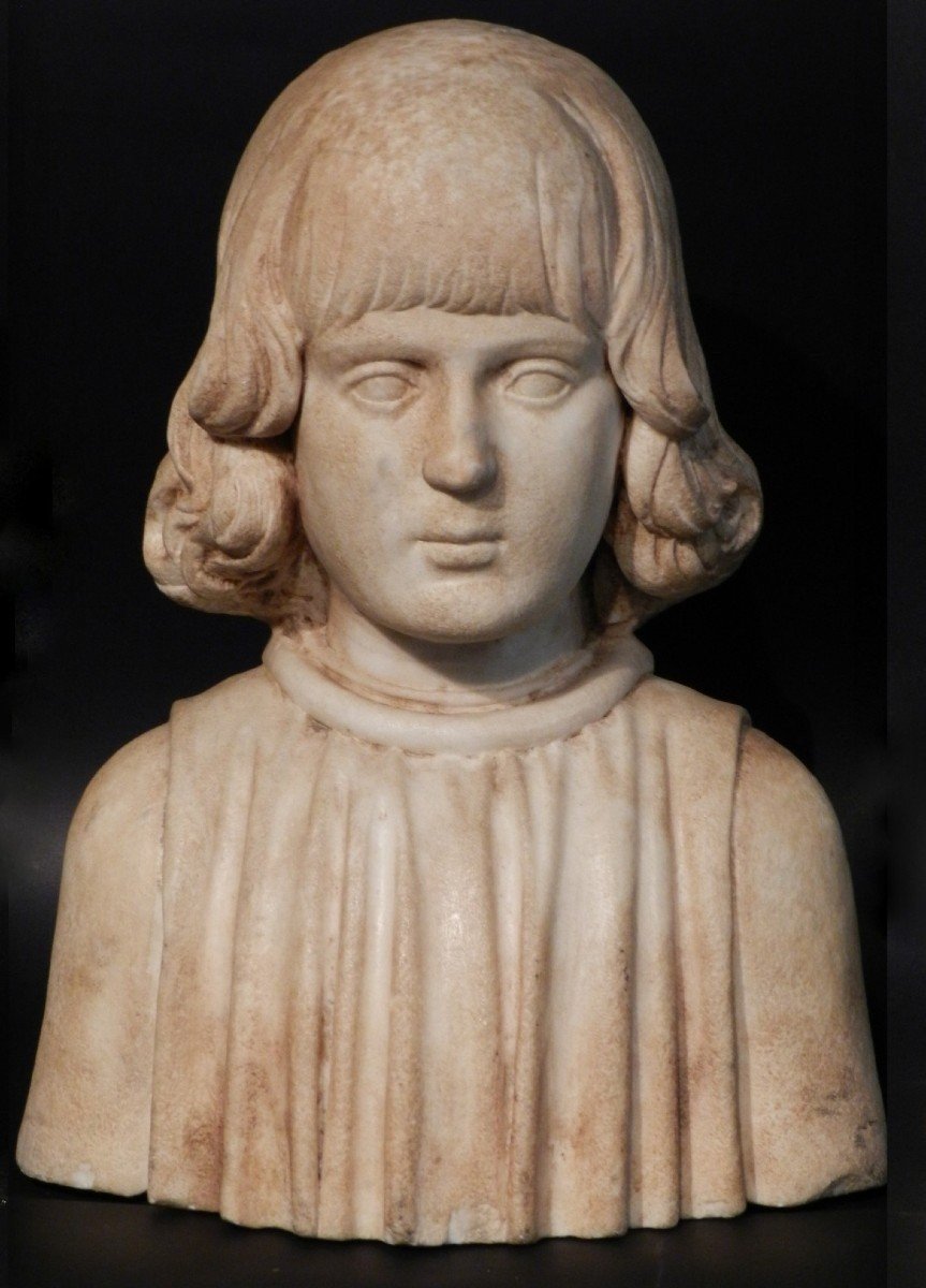 Busto In Marmo Raffigurante "Ritratto Di Giovane Aragonese"