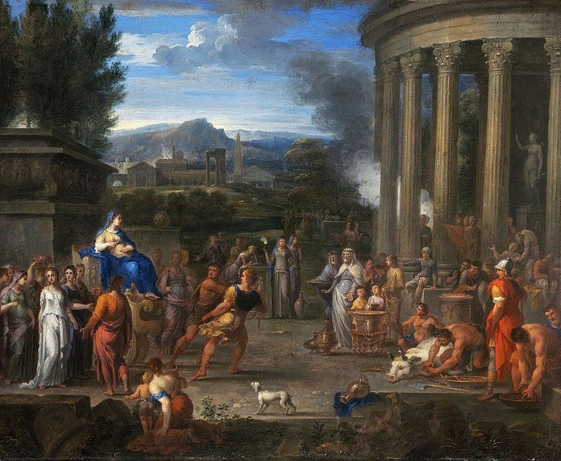 Nicole Pierre Loir (Parigi 1624-1679)  ''L' Adorazione del Vitello d'oro ",-photo-1