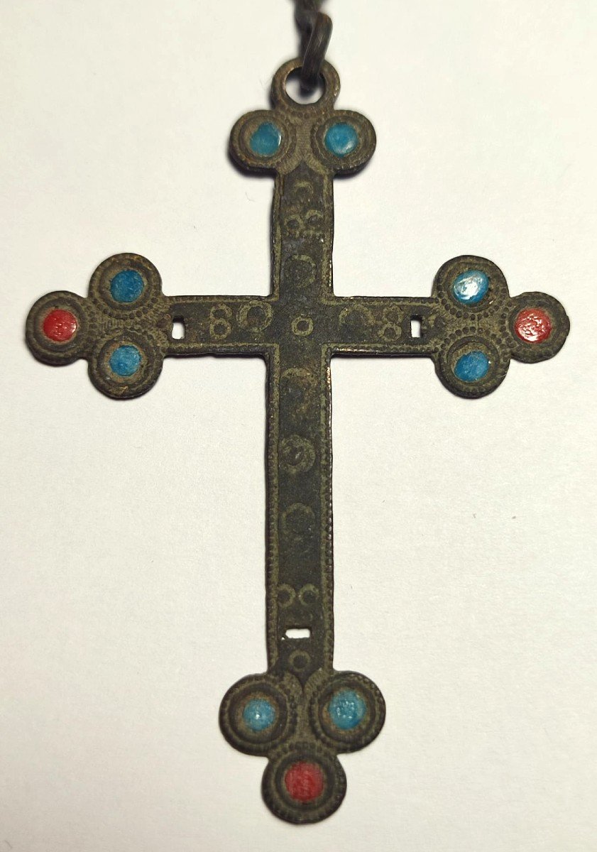 Croce Templare in argento con catena in oro basso coeva. Sec.XIII-photo-2