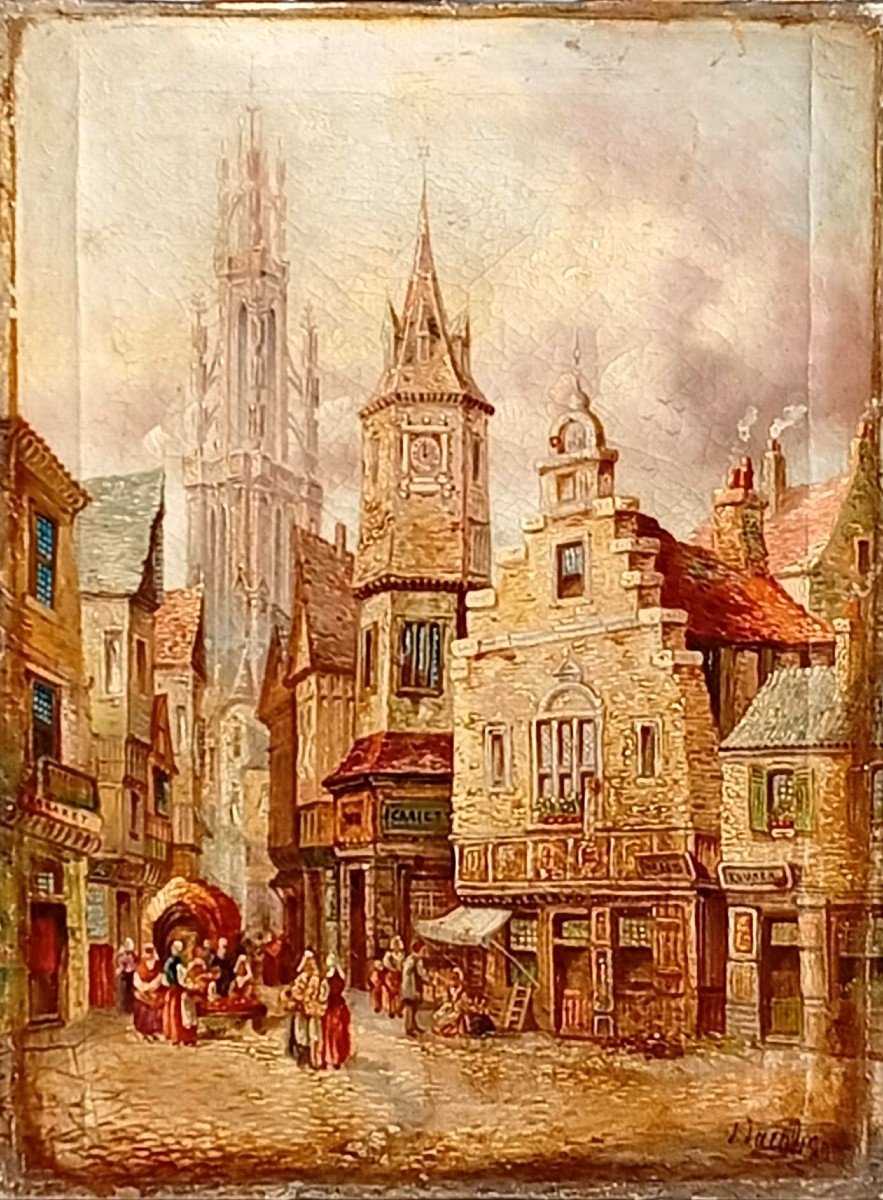 Mercato sotto la cattedrale . Jacob Jacobson 1840 circa.-photo-2