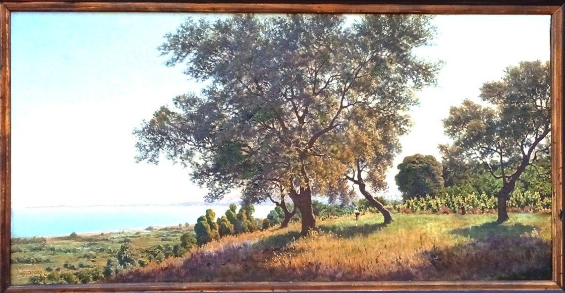 Francesco Lo Jacono 'La Campagna sul golfo di Termini Imerese' cm 75x150