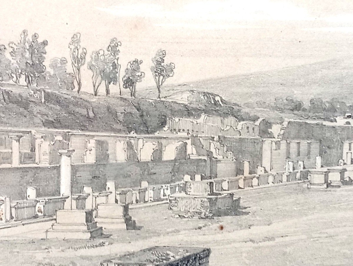 Ercole Gigante (Attr) Pompei durante il Gran Tour- Napoli 1820-30-photo-2