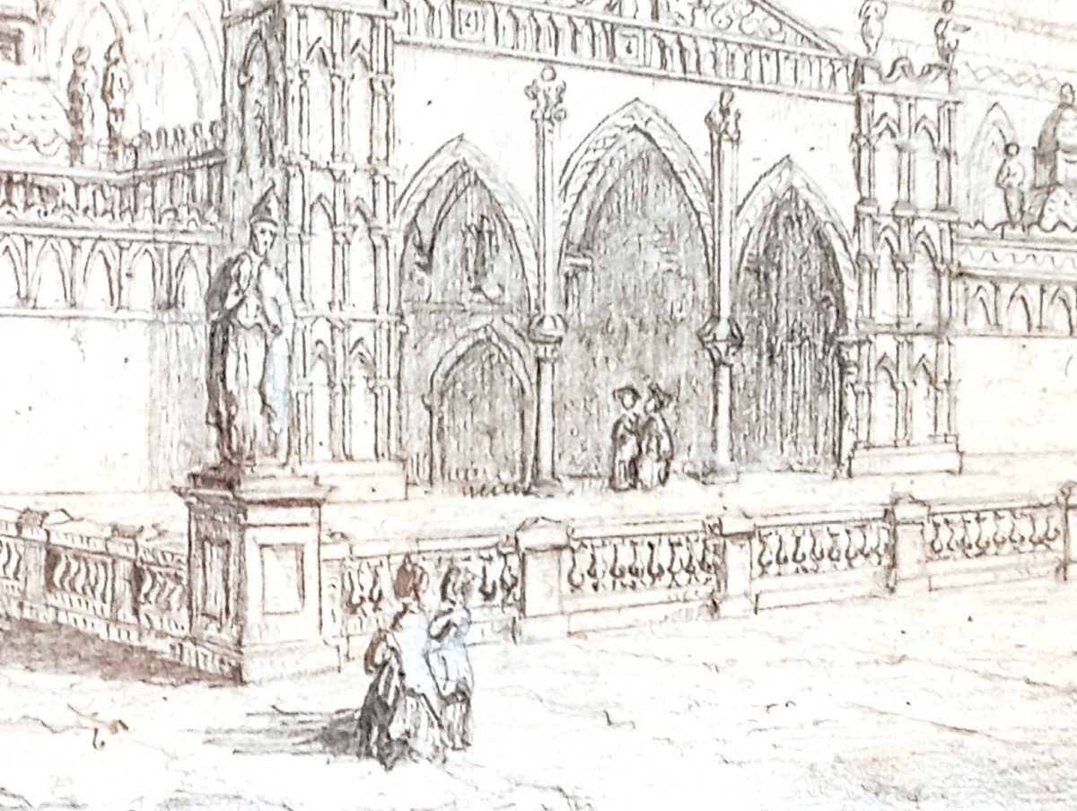 W.L.Leitch (1804-1883) 'La Cattedrale di Palermo' -W.L:L: fu Drawing Master della Reg. Vittoria-photo-3