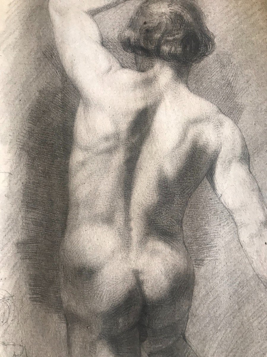 Disegno di Accademico - 1790 -1810 Academia nudo maschile - Italia  academie Francia - -photo-3