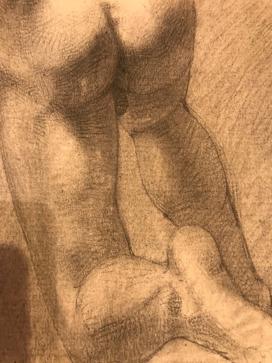 Disegno di Accademico - 1790 -1810 Academia nudo maschile - Italia  academie Francia - -photo-6