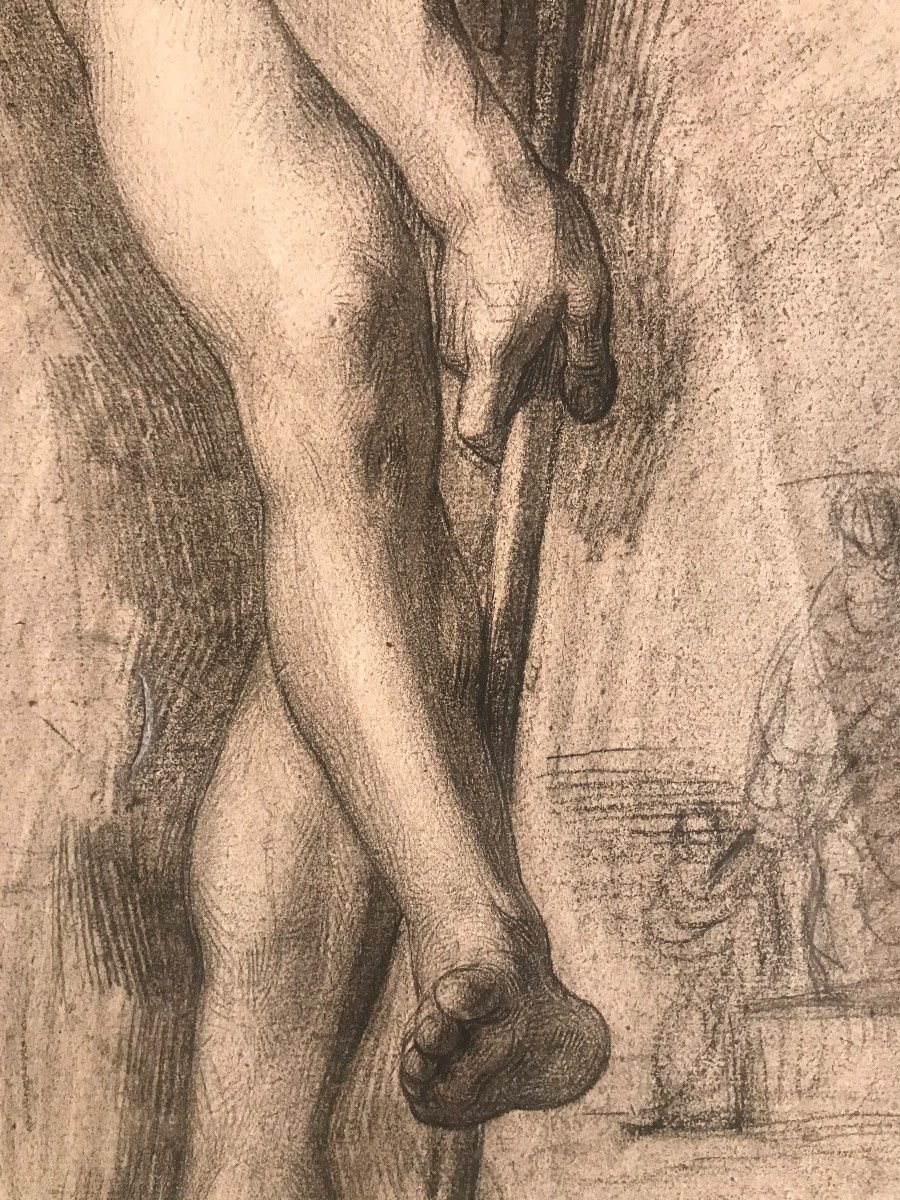 Disegno di Accademico - 1790 -1810 Academia nudo maschile - Italia  academie Francia - -photo-4