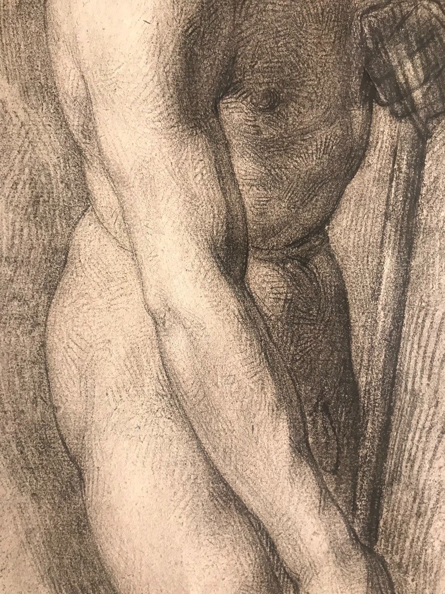 Disegno di Accademico - 1790 -1810 Academia nudo maschile - Italia  academie Francia - -photo-3