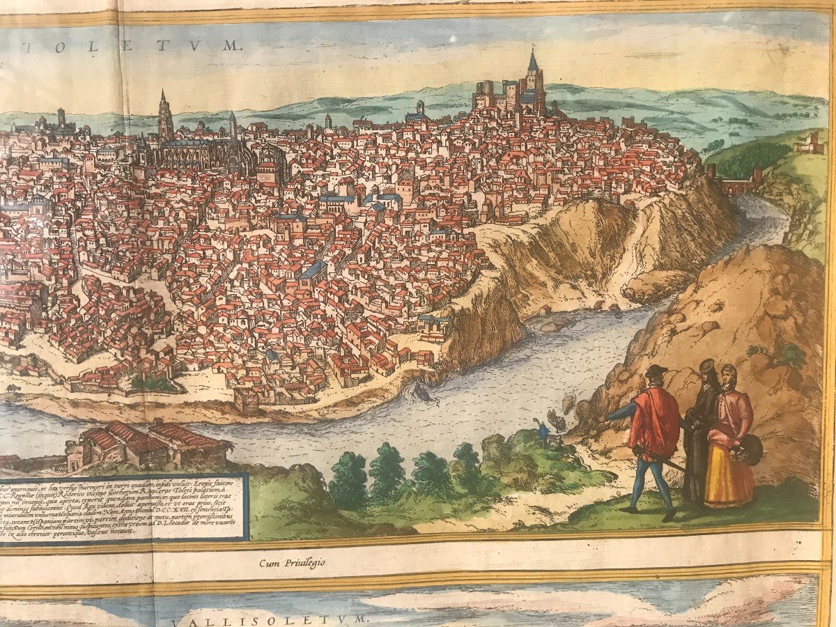 Toledo, Valladolid -Georg Braun And Frans Hogenberg - Spagna - acquaforte 1599-photo-2