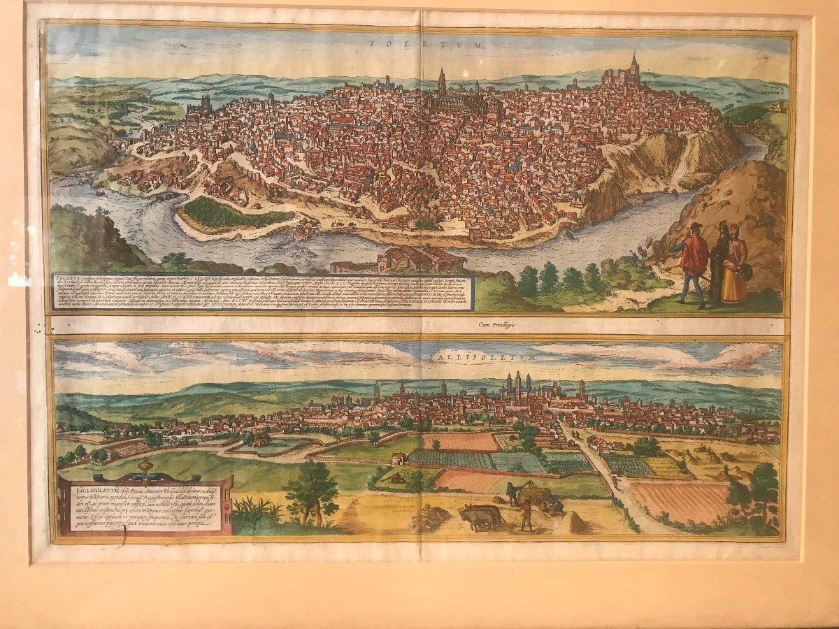 Toledo, Valladolid -Georg Braun And Frans Hogenberg - Spagna - acquaforte 1599