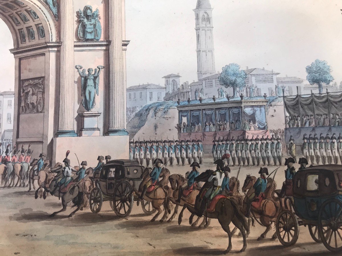 A.Sanquirico- Ingresso di Napoleone a Milano- Porta Ticinese -1805 - Italia Grand Tour Impero-photo-6