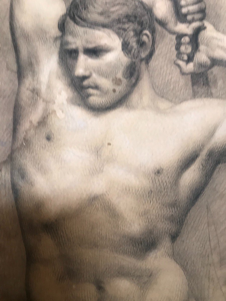 Nudo maschile accademico- Accademia nudo uomo - Italia Francia 1820 ca-photo-1