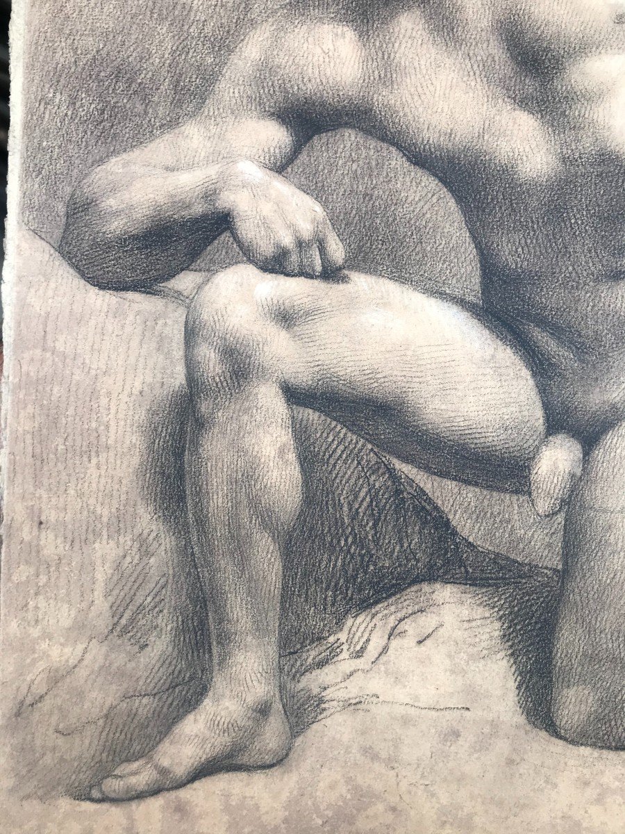 Nudo maschile accademico- Accademia nudo uomo - Italia Francia 1820 ca-photo-4