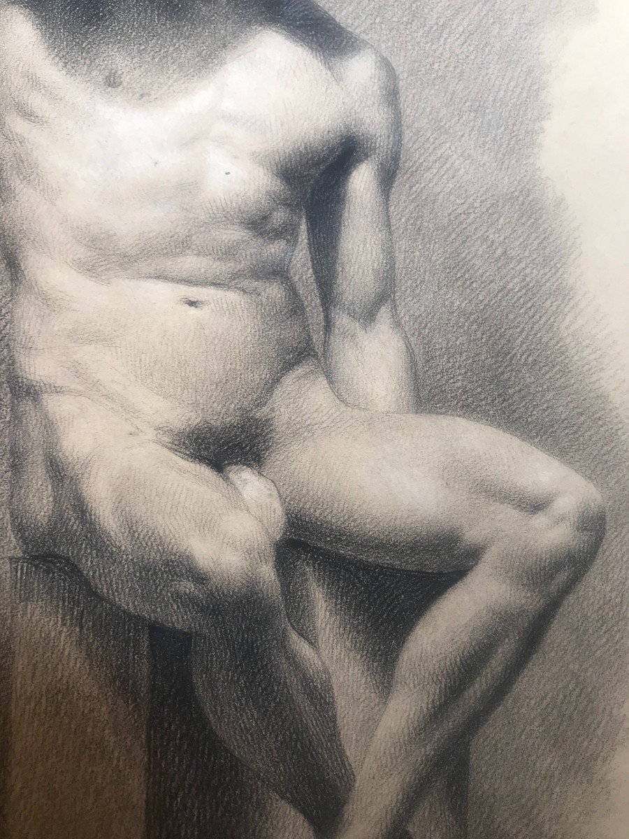 Nudo maschile accademico- Accademia nudo uomo - Italia Francia 1820 ca-photo-3