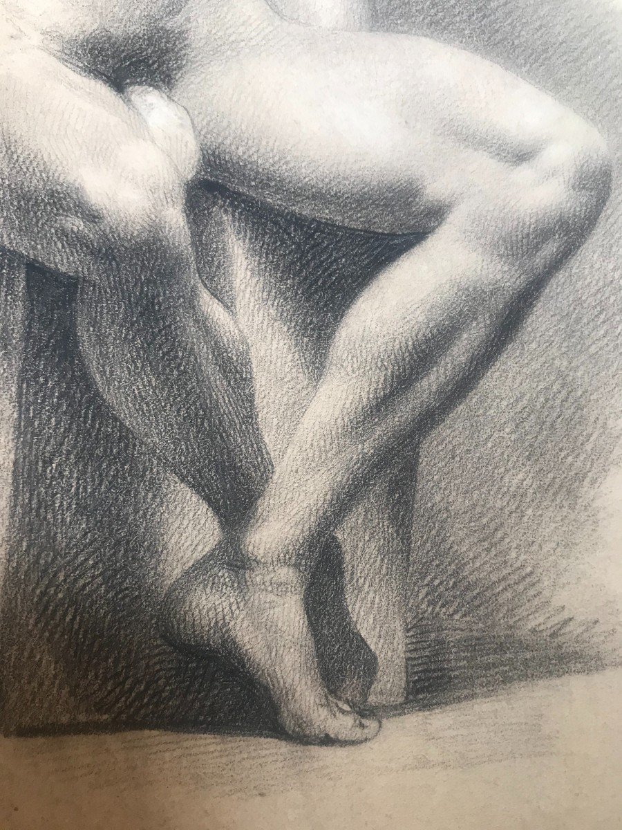 Nudo maschile accademico- Accademia nudo uomo - Italia Francia 1820 ca-photo-1