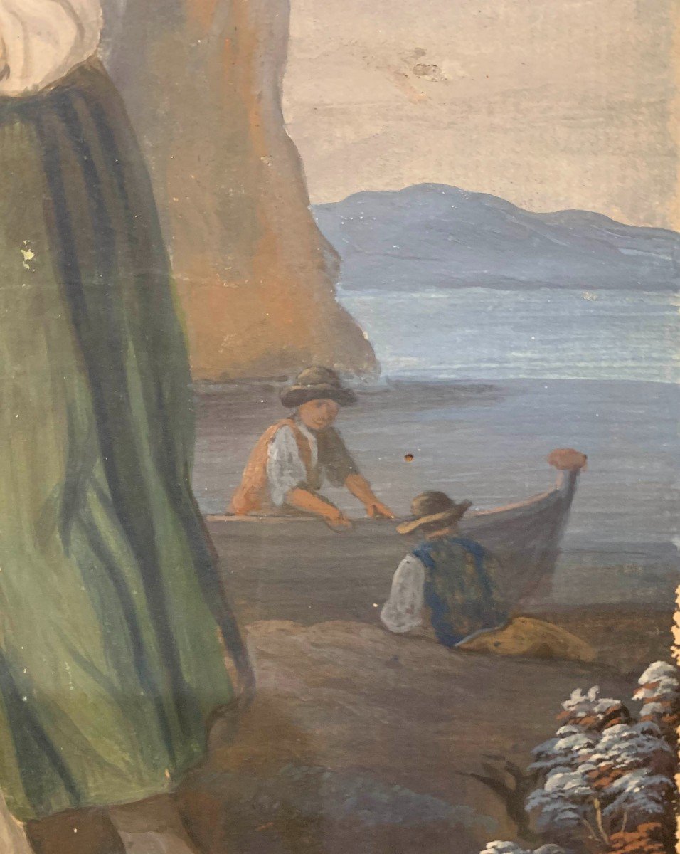 Alessandro d'Anna (attr.) 2 Scene popolari napoletane - 1780 Napoli Italia Grand Tour gouache-photo-2