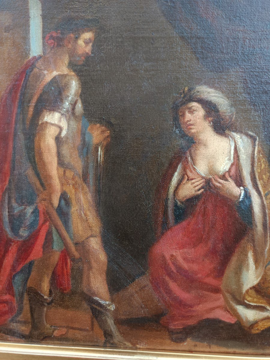 olio su tela e primi settecento scuola del Guercino Cleopatra ed Augusto-photo-7