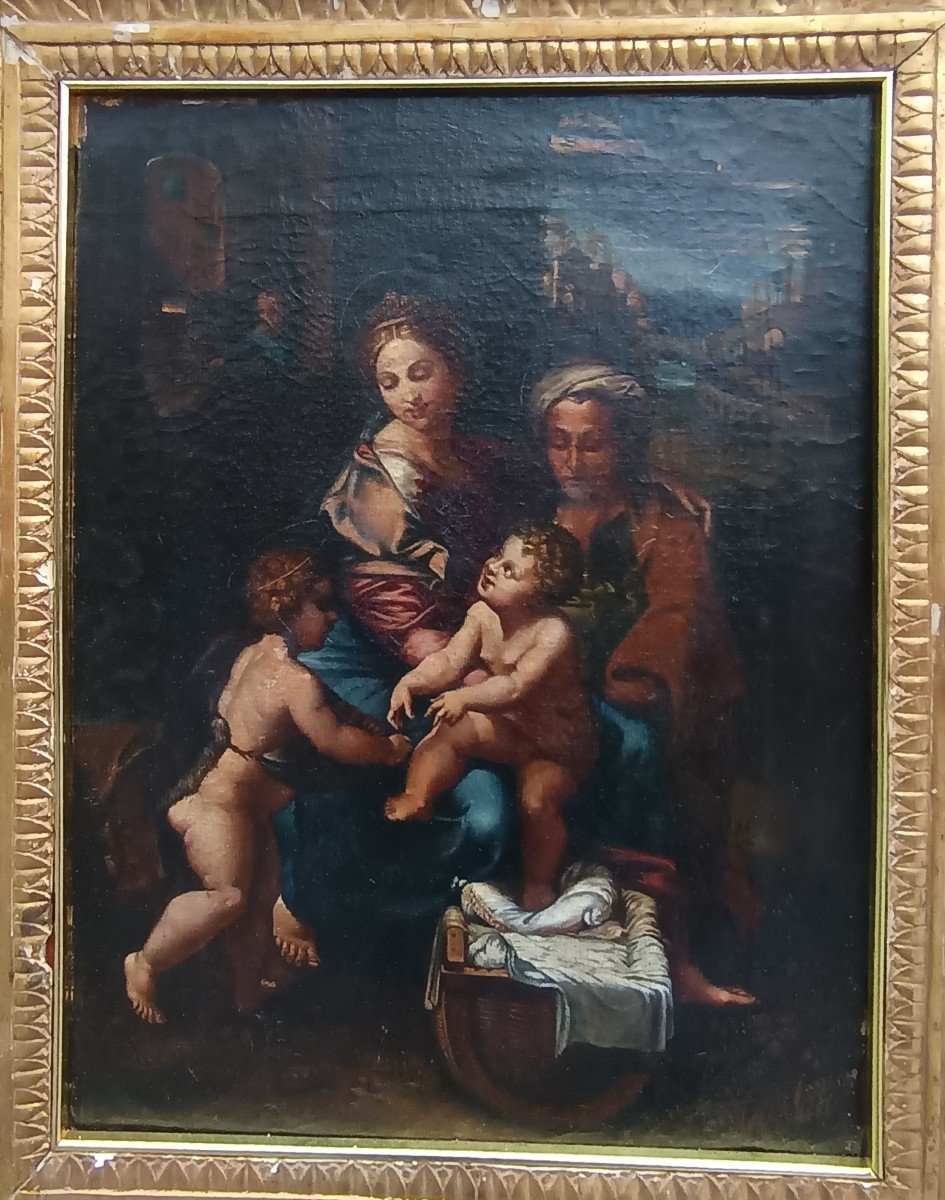 sacra famiglia inizi 800 da un dipinto di Raffaello detto La Perla