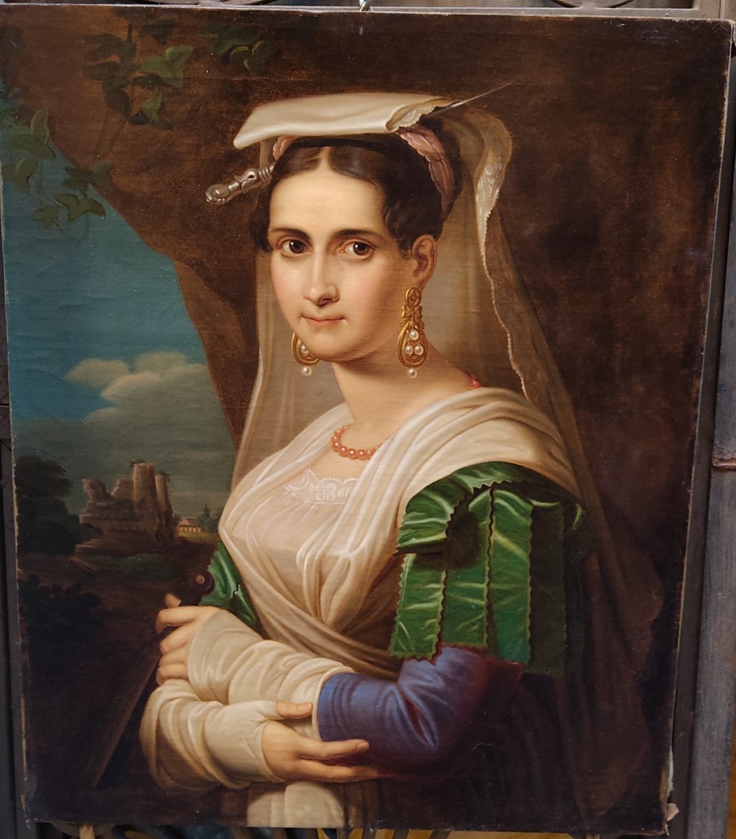 Ludwig Doell Femme d'Albano ... Ecole Allemande Première Moitié Du XIXe Siècle