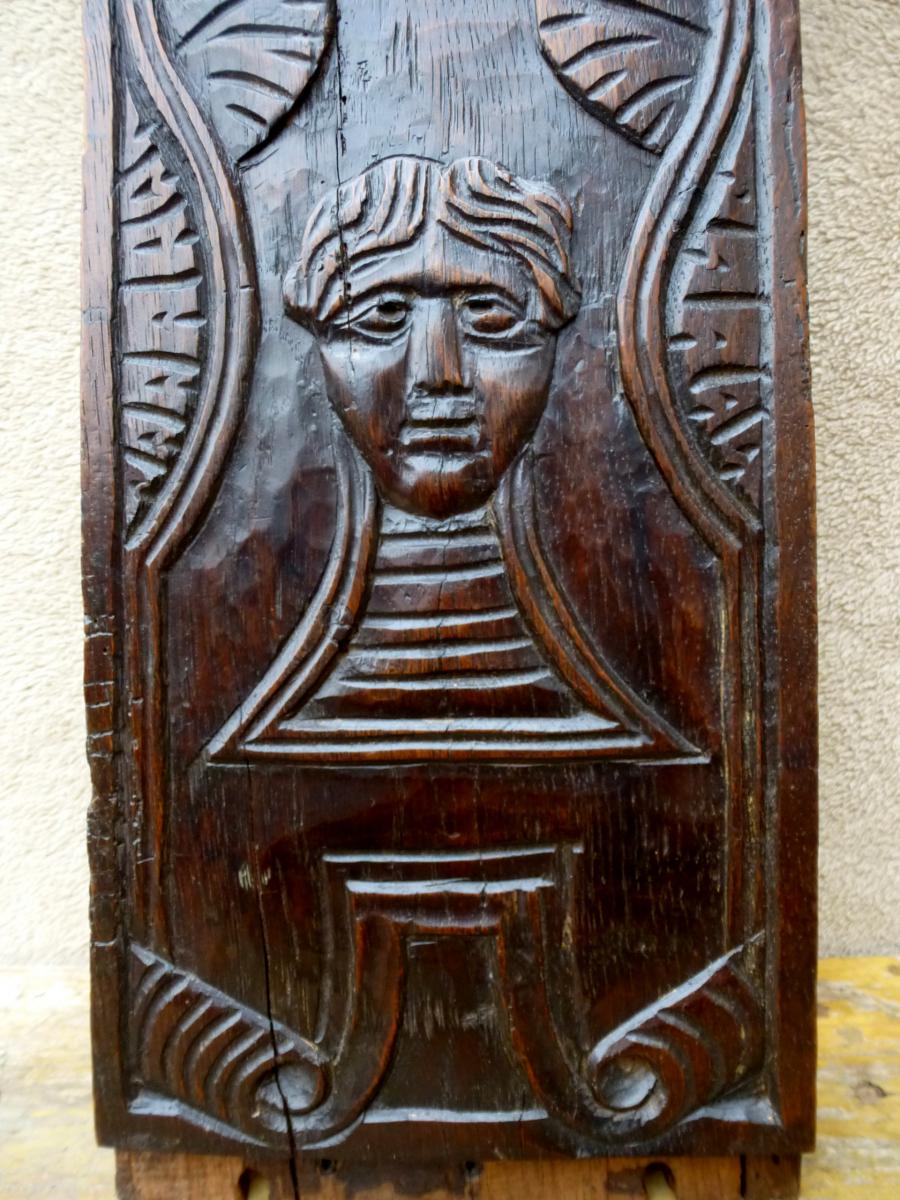 Proantic: Carved Wood Panel 17th Century Religious