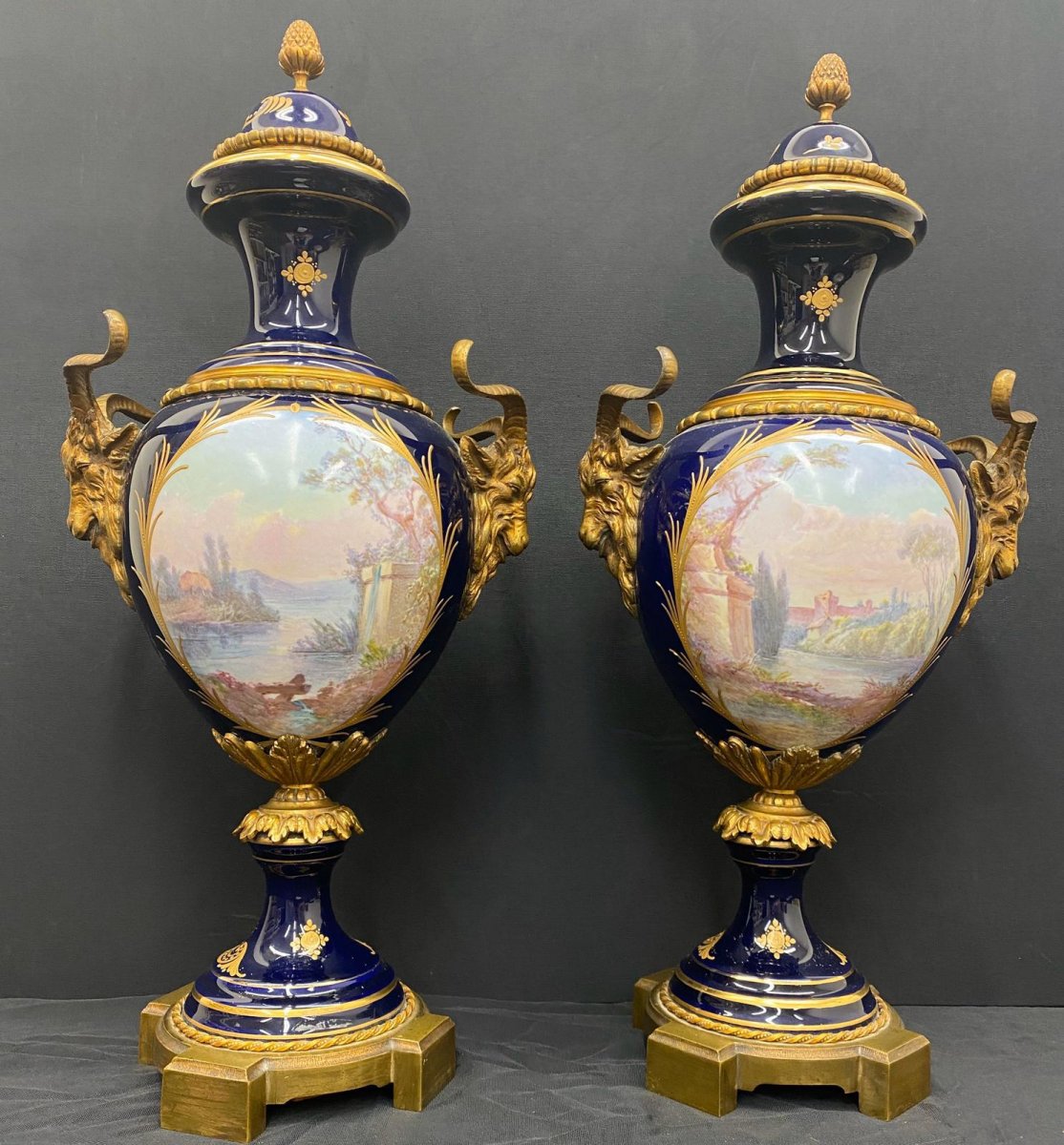  Paire De Vases En Porcelaine De Sèvres, XIXe Siècle-photo-2