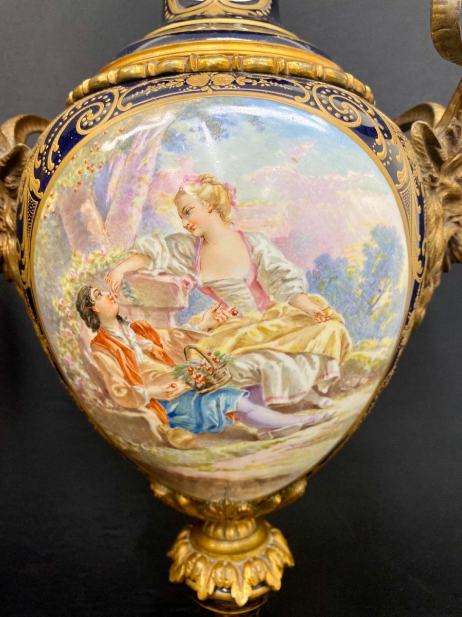  Paire De Vases En Porcelaine De Sèvres, XIXe Siècle-photo-1