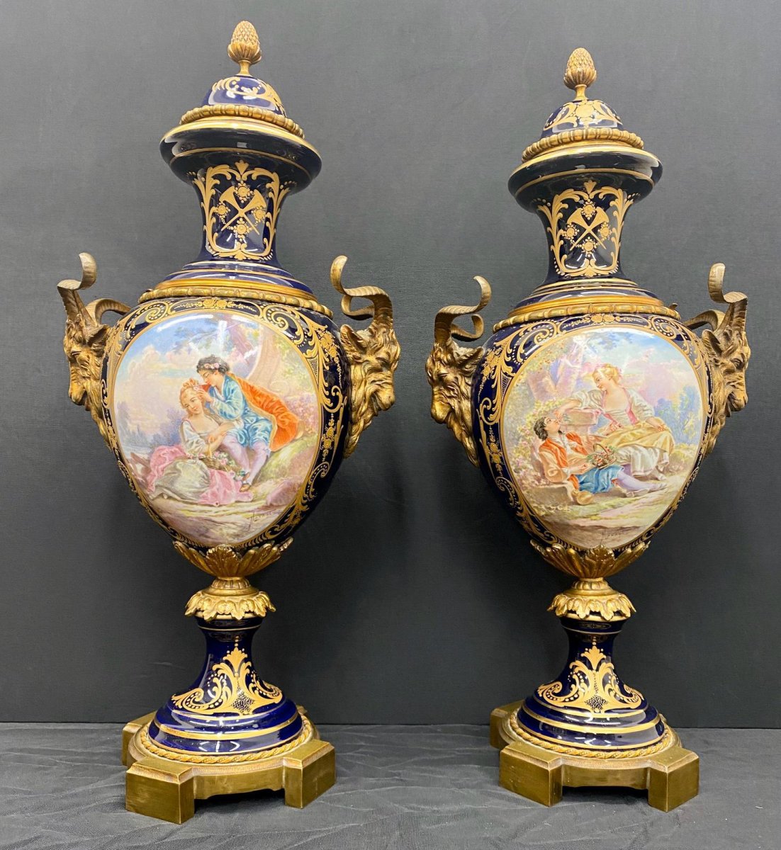  Paire De Vases En Porcelaine De Sèvres, XIXe Siècle