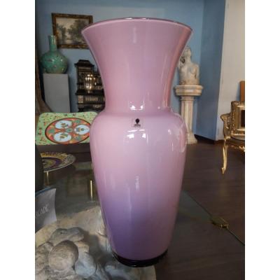 Vase En Verre Rose, Venini, 1980 